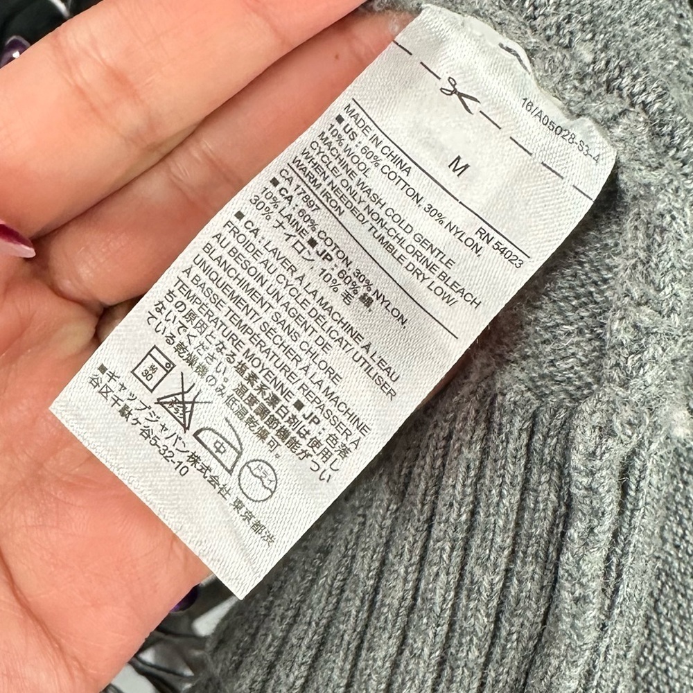 Banana Republic grey wool blend cardigan size M - Picture 7 of 7